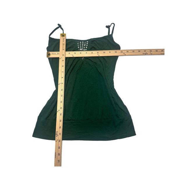 Wet Seal Size Small Vintage Y2K Fitted  Emerald Green Cami Top - Picture 3 of 4